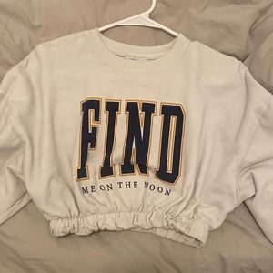 White cropped sweater